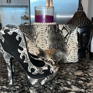 Bag & Shoe Combo Envelope Clutch Comes With Shoes